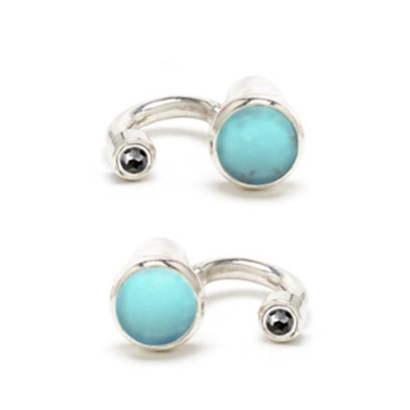 Pamela Love ear jackets with onyx and turquoise - Picture 6 of 6